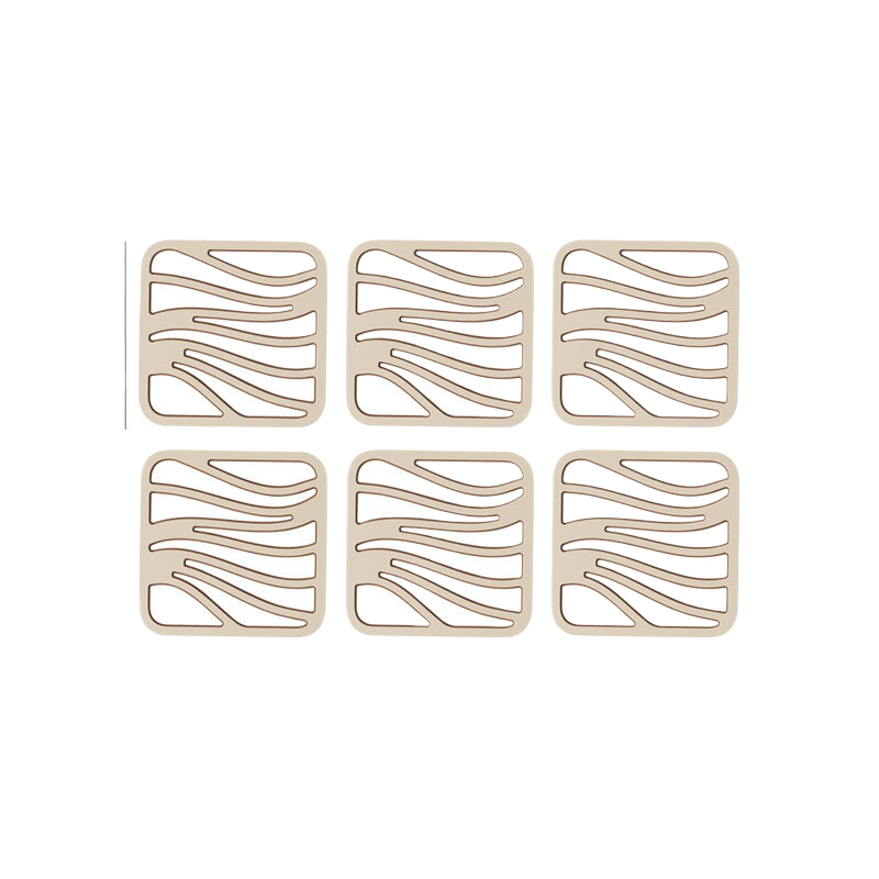 Elosung 6 Pieces Of Double Layer Bowl Dish Anti Slip Square Insulation Pads (Without Bracket) Placemats