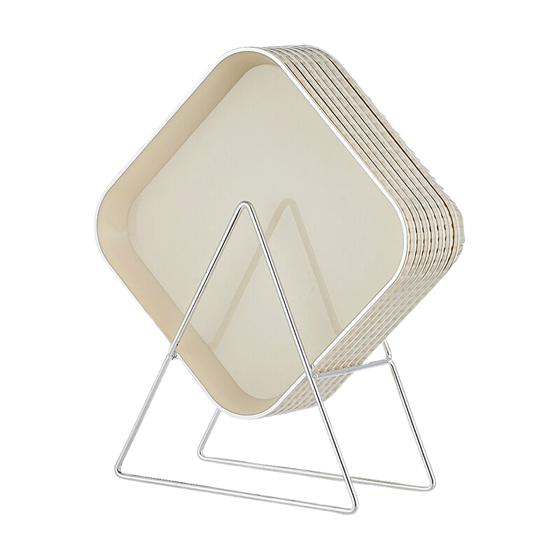 Elosung Plastic Spit Dinner With Iron Bracket Cream White (Set Of Eight) Plates