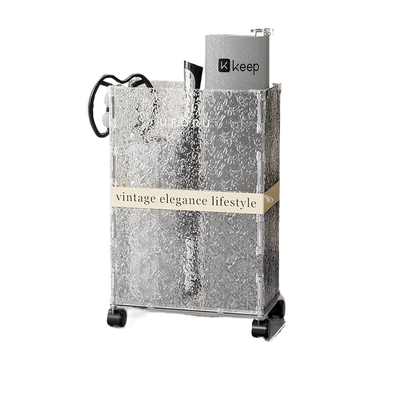 Elosung Water Ripple Rectangular Stand Holder Cream White Bathroom Baskets & Storage