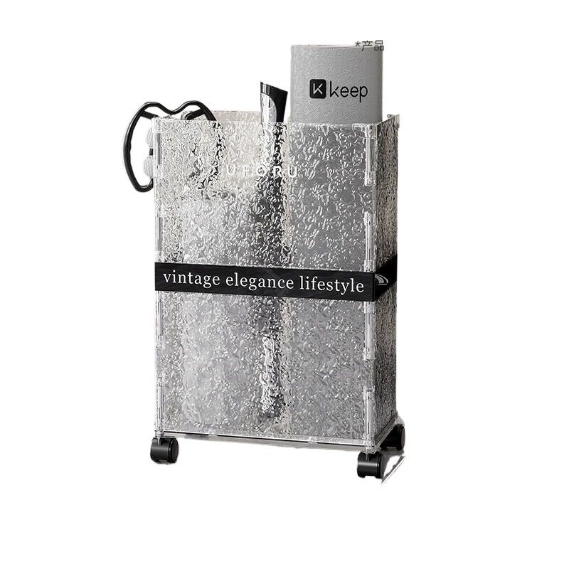 Elosung Water Ripple Rectangular Stand Holder Black Bathroom Baskets & Storage