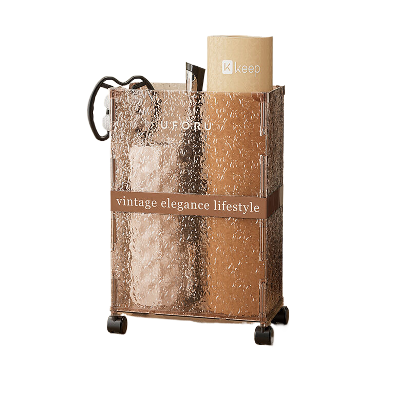 Elosung Water Ripple Rectangular Stand Holder Brown Bathroom Baskets & Storage