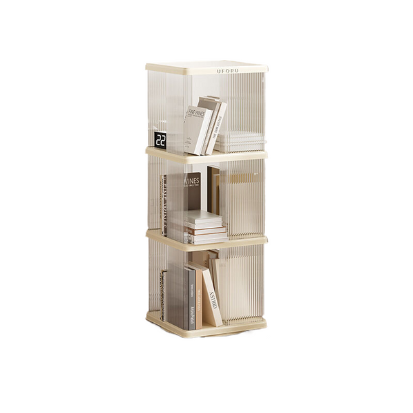 Elosung Rotating Storage Square Bookshelf With Three Layers Bookshelves