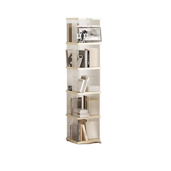 Elosung Rotating Storage Bookshelf Square Five Layers Bookshelves