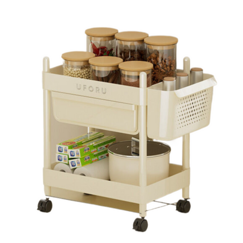 Elosung 2 Layer Multifunctional Storage Rack With Hanging Basket Racks & Holders