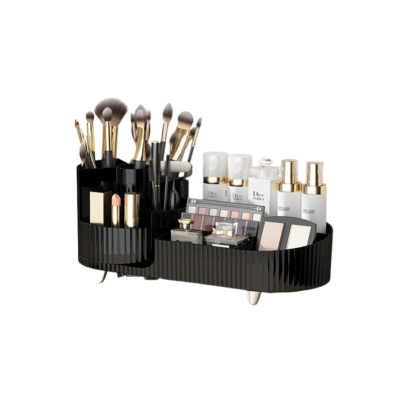 Elosung Large Pen Holder Rotating Storage Tray Black Personal Organisers