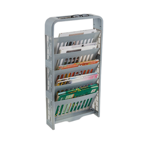 Elosung Book Storage Rack With Pen Holder Grey Bookshelves