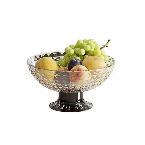 Elosung Black Footed Diamond Transparent Fruit Tray 25.8 / 12.8 X 13.5Cm Trays