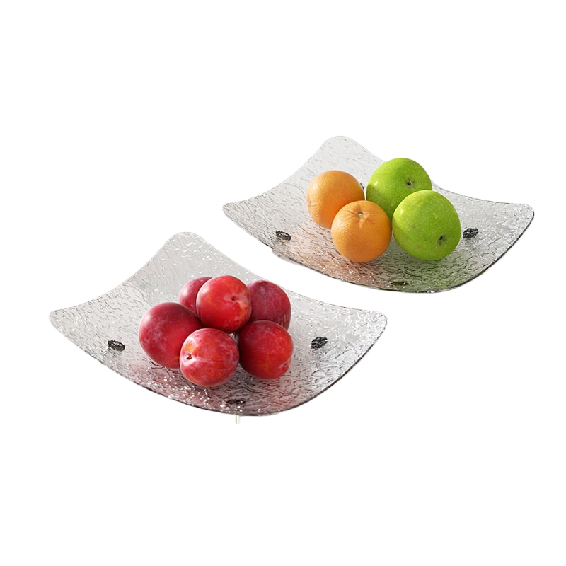 Elosung Water Ripple Tray Transparent Two Pack 24.5 * 19 5Cm Trays