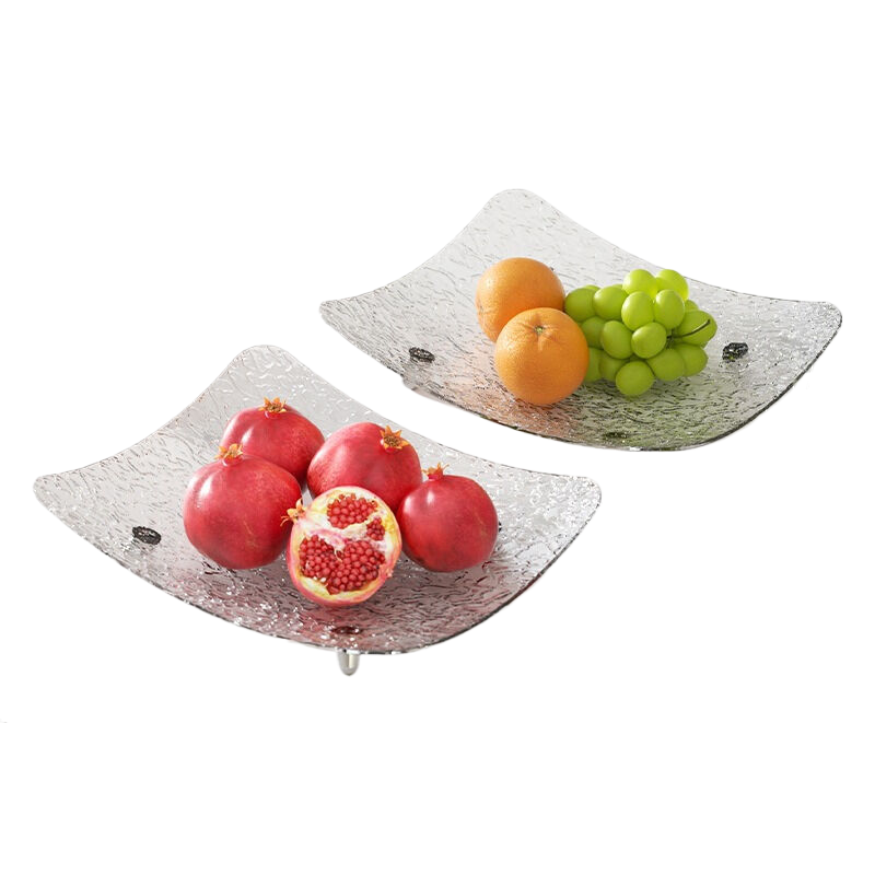 Elosung Two Transparent Water Ripple 32 * 25 6Cm Trays