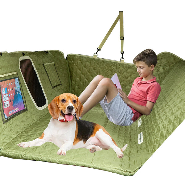 Elosung Support Board Pet Car Pad Green Beige 137 X 164Cm Pet Transport