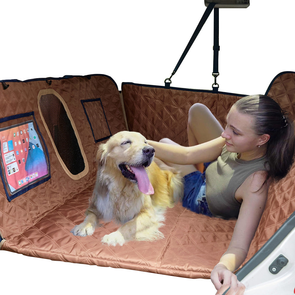 Elosung Support Board Pet Car Pad Brown Blue 137 * 164Cm Pet Transport