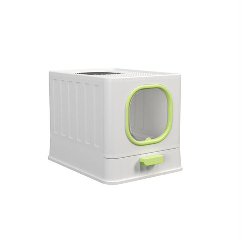 Elosung Plastic Folding Fully Enclosed Box Green 38 * 51 39Cm Cat Litter