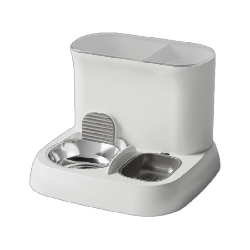 Elosung Pet Automatic Feeding Water Dispenser Stainless Steel Bowl Grey 28.5 * 25Cm Dog Automatic Feeders