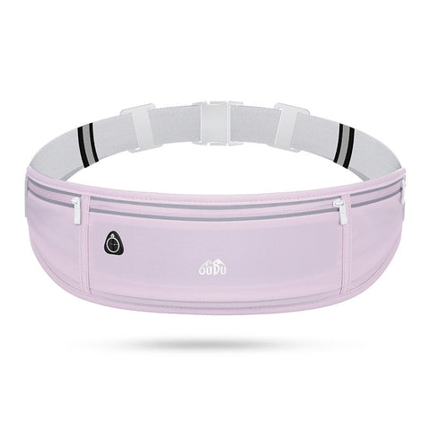 Light Purple Adjustable Running Belt Fits Large Phones Reflective Earphone Port Waist Packs & Bags