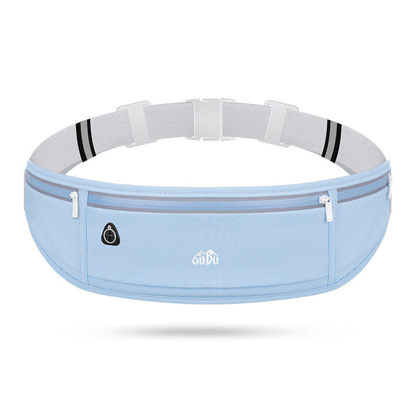 Sky Blue Running Belt Fits Large Phones Reflective Earphone Port Waist Packs & Bags