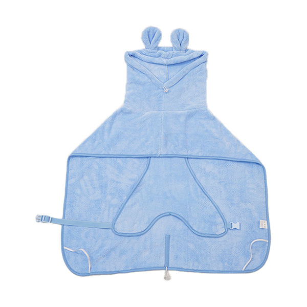 Blue Hooded Dog Bathrobe Super Absorbent Adjustable Fit Cozy Pet Towel (Size : L) Dog Clothing & Shoes