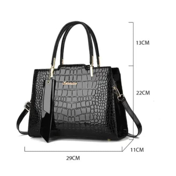 Elosung Black New Fashionable Pu Leather Large Capacity Tote Bag Versatile Commuter Handbag For Everyday Use Women's Bags & Handbags