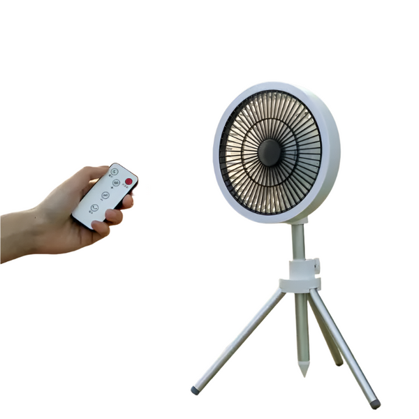 Elosung White Portable Outdoor Tripod Fan Usb Rechargeable Camping With Remote Control Folding & For Activities And Travel Portable Fans