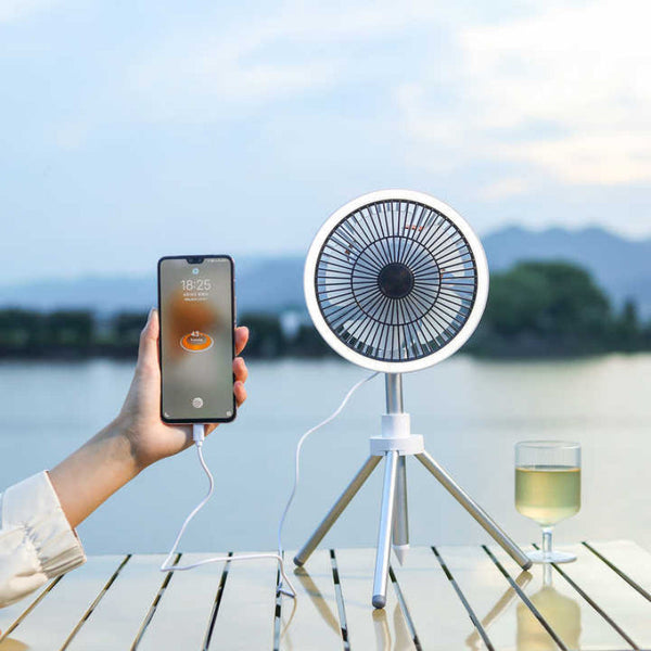 Elosung Gery Portable Outdoor Tripod Fan Usb Rechargeable Camping With Remote Control Folding & For Activities And Travel Portable Fans