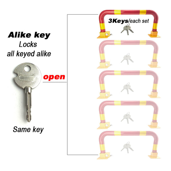 Arch Parking Barrier Fold Down Vehicle Security Locker Keyed Alike Safety Cones Posts Barriers