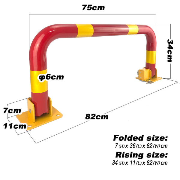 Arch Parking Barrier Fold Down Vehicle Security Locker Keyed Alike Safety Cones Posts Barriers