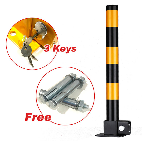 Fold Down Vehicle Security Car Parking Lock Safety Barrier Bollard Locker Black Safety Cones Posts Barriers
