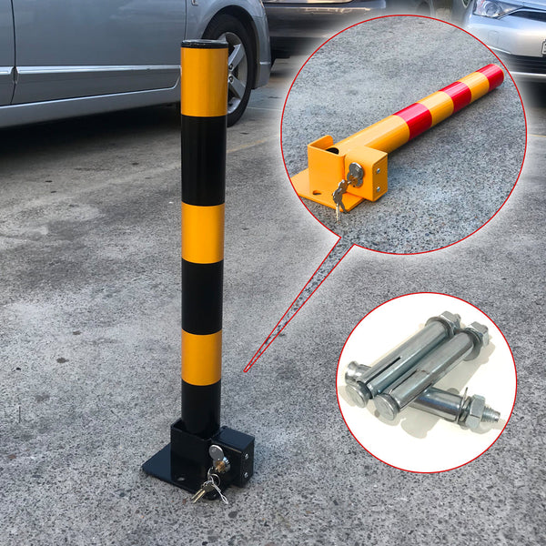 Fold Down Vehicle Security Car Parking Lock Safety Barrier Bollard Locker Black Safety Cones Posts Barriers