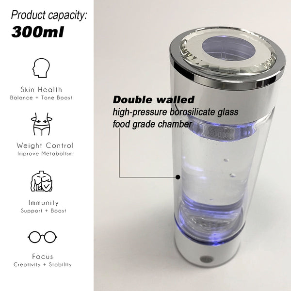 Oz Goodlife 300Ml H2 Hydrogen Water Bottle Alkaline Ionizer High Compatibility Au Portable Water Filters