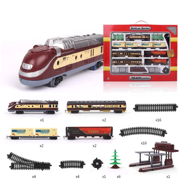 Oz Goodlife Electric Modern Toy Train Set Vehicle Rail Track Carriages With Sound And Lighting Kids Other Classic Toys