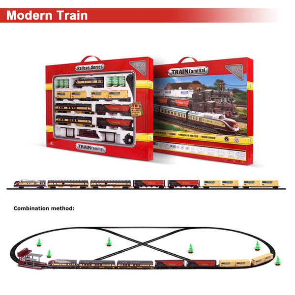 Oz Goodlife Electric Modern Toy Train Set Vehicle Rail Track Carriages With Sound And Lighting Kids Other Classic Toys