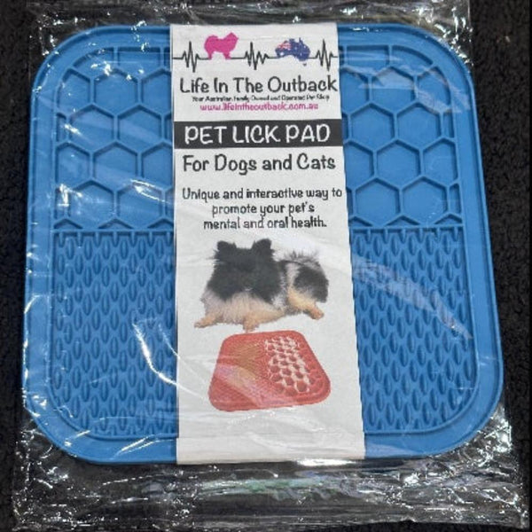 Life In The Outback 1X Pet Lick Pad Blue Dishes Feeders & Fountains
