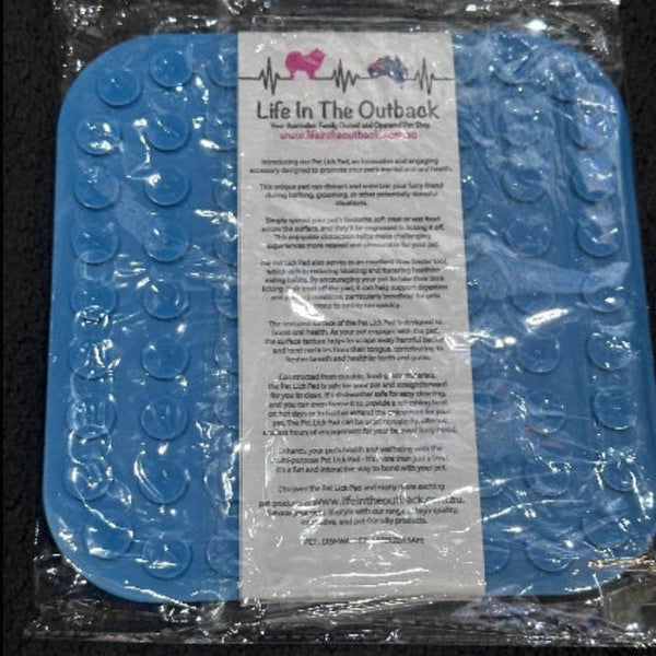 Life In The Outback 1X Pet Lick Pad Blue Dishes Feeders & Fountains