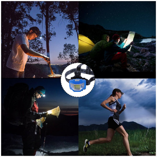5 Mode Headlamp With Cob Led Technology Blue/Black Head Torches