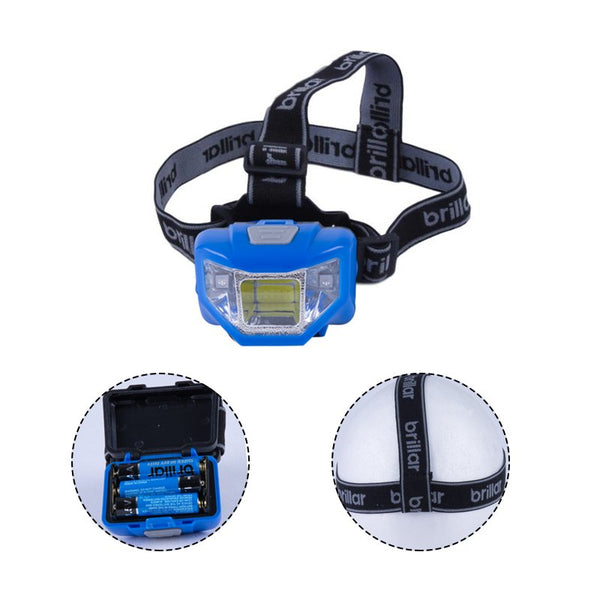 5 Mode Headlamp With Cob Led Technology Blue/Black Head Torches