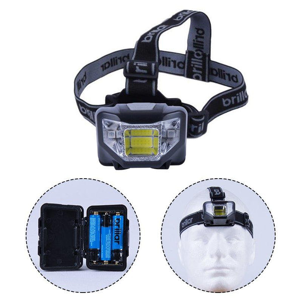 5 Mode Headlamp With Cob Led Technology Blue/Black Blue Head Torches