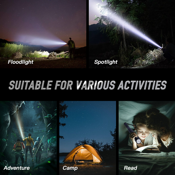 Brillar Aluminium Long Torch Black Flashlights