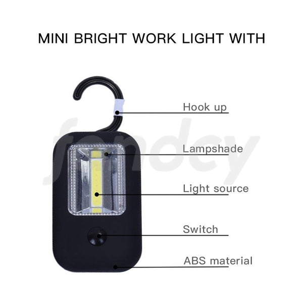 Mini Bright Work Light With Cob Led Technology Black/Blue Torches & Work Lights