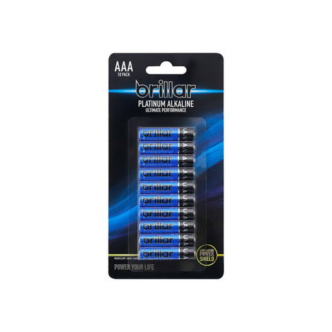 Brillar 10Pkaaa Alkaline Batteries1.5Vlr03 Single Use Batteries