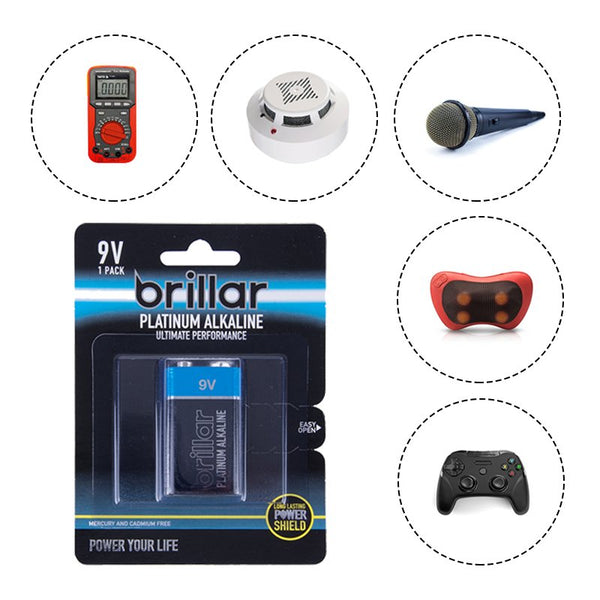Long Lasting Premium 9 Volt Alkaline Battery Single Use Batteries