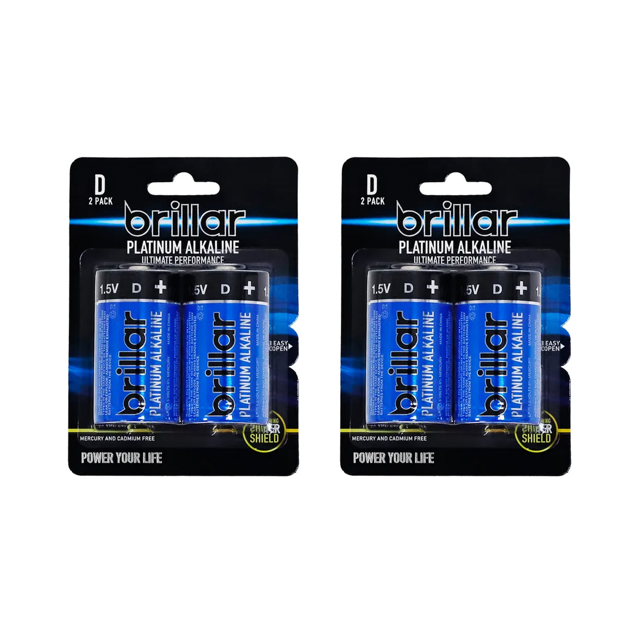 Brillar D Platinum Alkaline Batteries 2Pk Single Use Batteries