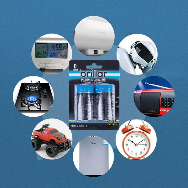 Brillar D Platinum Alkaline Batteries 2Pk Single Use Batteries