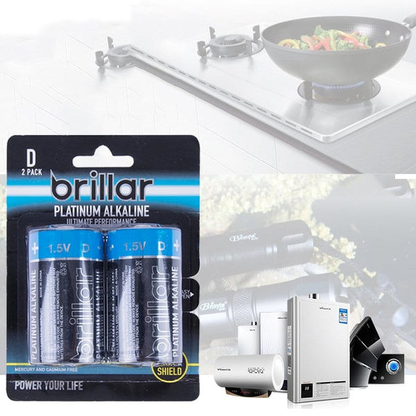 Brillar D Platinum Alkaline Batteries 2Pk Single Use Batteries