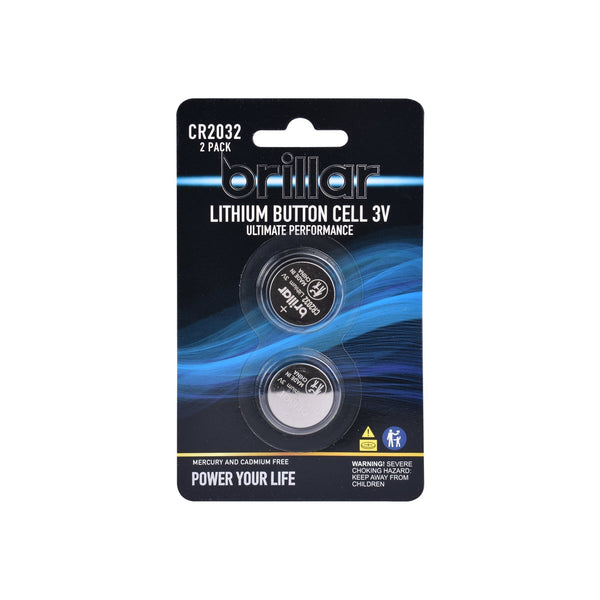 Brillar Cr2032 Lithium Button Cell 2Pk Single Use Batteries