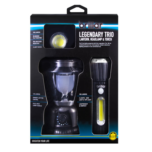 Brillar Legendary Trio Touch Headlamp & Lantern Head Torches