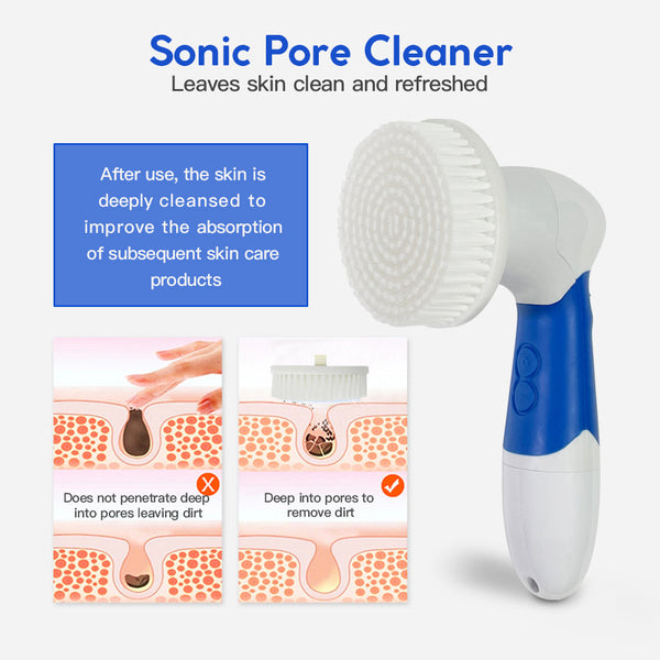 Clevinger Ultimate Spin Facial Cleansing Brush Set 4 Heads Facial Cleansing Devices