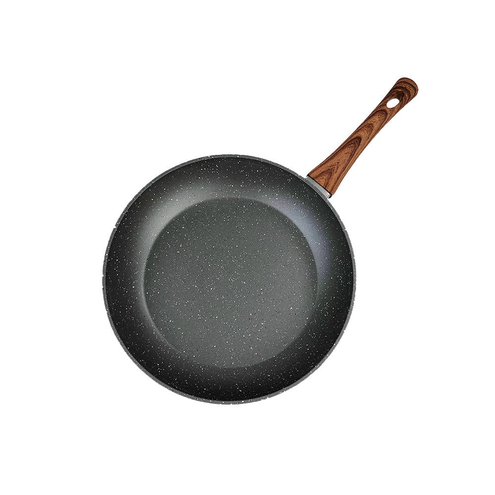 28Cm Pfoa Free Non Stick Frypan With Wooden Look Handle Frying & Grill Pans