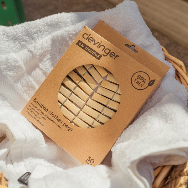 Eco Bamboo Clothes Pegs 50 Pcaks Pegs & Peg Bags