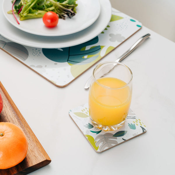 Clevinger Set Of 4 Mdf Monstera Coasters