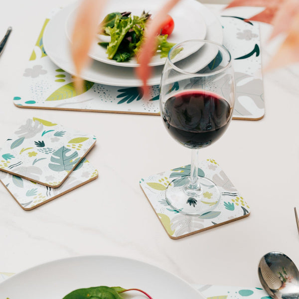 Clevinger Set Of 4 Mdf Monstera Coasters