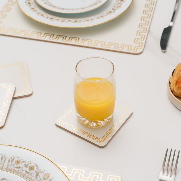 Clevinger Set Of 4 Mdf Gold Border Coasters